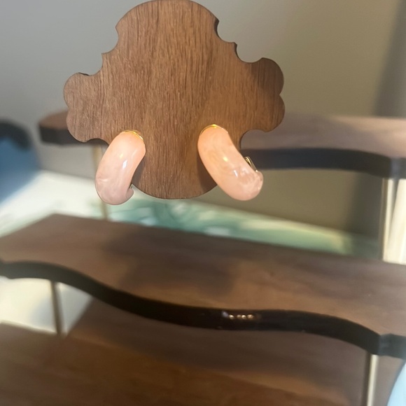 Vintage Pink Enamel Drop Earrings - Picture 1 of 7